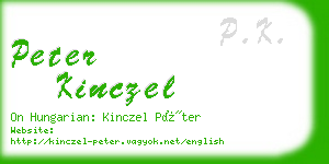 peter kinczel business card